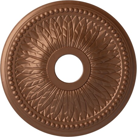 Ekena Millwork Bailey Ceiling Medallion (Fits Canopies up to 5 3/4"), 18"OD x 3 3/4"ID x 1 1/2"P, Polished Copper CM18BIPOS